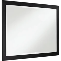 Possini Euro Design Metzeo Rectangular Vanity Decorative Wall Mirror Modern Beveled Edge Matte Black Metal Frame 22" Wide Bathroom -Target Lighting Store GUEST 0123b0d7 a900 4ae1 bc07 c1dd605ee78a