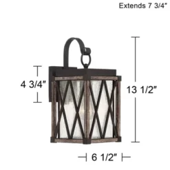Possini Euro Design Brawley Rustic Industrial Outdoor Wall Light Fixture Bronze Wood Grain 13 1/2" Clear Seedy Glass For Post Exterior Barn Deck House -Target Lighting Store GUEST 01352250 e1dd 4954 be3b 6ebdb720546a