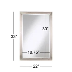 Possini Euro Design Metzeo Rectangular Vanity Wall Mirror Modern Beveled Glass Brushed Nickel Metal Frame 33" Wide For Bathroom Bedroom Home Entryway -Target Lighting Store GUEST 0354ca32 b01f 466e a774 6fe2cc9eb70c
