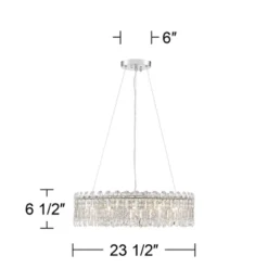 Possini Euro Design Alyssa Chrome Drum Chandelier 23 1/2" Wide Modern Crystal 12-Light LED Fixture For Dining Room Kitchen Island Entryway Bedroom -Target Lighting Store GUEST 039504b2 2ec2 452e bf49 caca589e776f