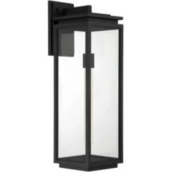 Possini Euro Design Atkins Modern Outdoor Wall Light Fixture Matte Black 24" Clear Glass For Post Exterior Barn Deck House Porch Yard Patio Outside -Target Lighting Store GUEST 05c3711f a92b 4222 92f3 1a46b2a827e4