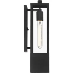 Possini Euro Design Berk Modern Outdoor Wall Light Fixture Textured Black 16" Clear Glass For Post Exterior Barn Deck House Porch Yard Posts Patio -Target Lighting Store GUEST 070ff88f 0a9d 4024 a11c 0c663b46ff7c
