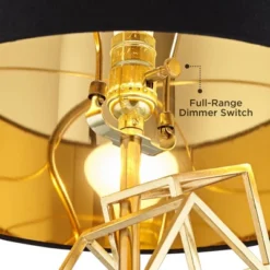 Possini Euro Design Modern Table Lamp 30" Tall Gold Metal Geometric Cube Black Drum Shade For Bedroom Living Room Bedside Nightstand Office Kids House -Target Lighting Store GUEST 0b7654cc b5c5 46d0 b50c 9239fc2426cd