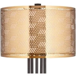 Possini Euro Design Deborah Modern Mid Century Table Lamp 30" Tall Black With USB Charging Port Gold Metal Double Drum Shades For Living Room Desk -Target Lighting Store GUEST 0be02fcd 9863 4755 acd7 6234efbb2431