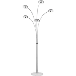 Possini Euro Design Infini Mid Century Modern Arc Floor Lamp 78" Tall Chrome 5 Light Swivel Dome Shades For Living Room Reading Bedroom Office House -Target Lighting Store GUEST 0be2503d 0f91 4815 abf7 b53966c358b8