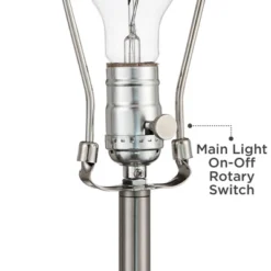 Possini Euro Design Wagner Modern Table Lamp 29 3/4" Tall Brushed Nickel With USB Charging Port And LED Gooseneck Lights White Shade For Living Room -Target Lighting Store GUEST 0c8b0d3a 6ee3 425d a9ee 36a22cf89e5f