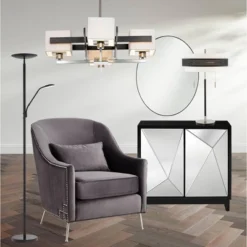 Possini Euro Design Brushed Nickel Pendant Chandelier 28" Wide Modern Dark Mocha Wood Finish Off White Fabric 4-Light Fixture Dining Room -Target Lighting Store GUEST 0e7cb572 deb1 466d a906 b2508124b2c7