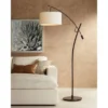 Possini Euro Design Raymond Modern Arc Floor Lamp 69" Tall Bronze Adjustable Boom Arm Off White Linen Drum Shade For Living Room Reading Bedroom Home -Target Lighting Store GUEST 0e8aacd0 3419 4292 8f23 88a00be34b15