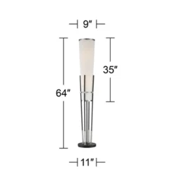 Possini Euro Design Flute Modern Torchiere Floor Lamp 64" Tall Satin Black Brushed Nickel White Linen Shade For Living Room Bedroom Office House Home 6 Possini Euro Design Flute Modern Torchiere Floor Lamp 64" Tall Satin Black Brushed Nickel White Linen Shade For Living Room Bedroom Office House Home -Target Lighting Store GUEST 1763d15f 171c 4a32 b512 3b6d85eee901