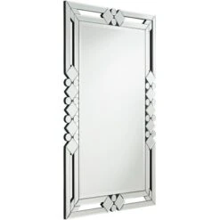 Possini Euro Design Clafia Rectangular Vanity Wall Mirror Modern Beveled Edge Clear Diamond Mirrored Frame 26" Wide For Bathroom Bedroom Living Room -Target Lighting Store GUEST 1803ceb4 7a89 4885 9295 5c51b8f4437a
