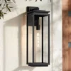 Possini Euro Design Atkins Modern Outdoor Wall Light Fixture Matte Black 24" Clear Glass For Post Exterior Barn Deck House Porch Yard Patio Outside -Target Lighting Store GUEST 19745db4 b7ea 4e45 8d28 2181ce182af1