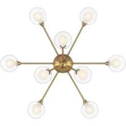 Possini Euro Design Spheres Modern Ceiling Light Flush Mount Fixture 28" Wide Warm Brass 9-Light LED Clear Globe Glass For Bedroom Kitchen Living Room -Target Lighting Store GUEST 1a528675 684f 46e4 81d5 bf4b25c5aa5e