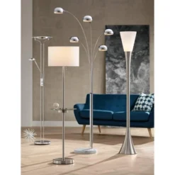 Possini Euro Design Piazza Modern Torchiere Floor Lamp 72 1/2" Tall Brushed Nickel Metal Frosted White Glass Shade For Living Room Bedroom Office Home -Target Lighting Store GUEST 1b82715a 7bee 4419 9af3 406a6342b315 1