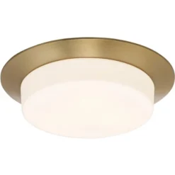 Possini Euro Design Melber Modern Ceiling Light Flush Mount Fixture 14" Wide Warm Brass Gold 3-Light Opal White Glass Shade For Bedroom Living Room -Target Lighting Store GUEST 1deb710a 82b4 4c27 bd0c 48aed0429685