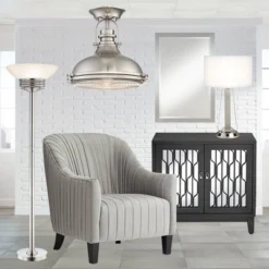 Possini Euro Design Light Blaster Art Deco Torchiere Floor Lamp 72 1/2" Tall Brushed Nickel LED Frosted Glass Bowl Shade For Living Room Bedroom House -Target Lighting Store GUEST 1fdfa31a 7db8 4bab 8612 bfbe5fe86e68