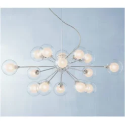 Possini Euro Design Spheres Chrome Chandelier 30" Wide Mid Century Modern Sputnik Glass Shade 15-Light Fixture For Dining Room House Kitchen Island 4 Possini Euro Design Spheres Chrome Chandelier 30" Wide Mid Century Modern Sputnik Glass Shade 15-Light Fixture For Dining Room House Kitchen Island -Target Lighting Store GUEST 202dd287 43ba 46a0 9941 18f28bdf72ac