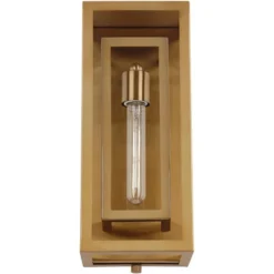 Possini Euro Design Modern Outdoor Wall Light Fixture Brass 16 1/4" Clear Glass Panel For Exterior Barn Deck House Porch Yard Patio Outside Garage -Target Lighting Store GUEST 20bc73bb 99dd 4e55 bb18 a1f7e2b92e64