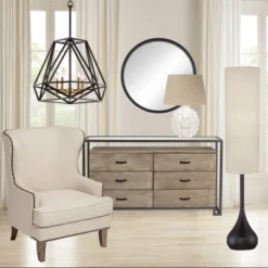 Possini Euro Design Mid Century Modern Floor Lamp 62" Tall Bronze Metal Droplet Off White Cream Cylinder Shade For Living Room Reading -Target Lighting Store GUEST 23513945 9ddc 4bb7 bafb 3fcff2bf22c3