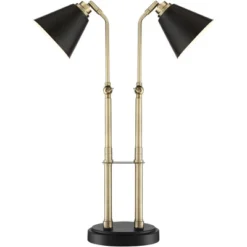 Possini Euro Design Sentry Modern Mid Century Desk Lamp 23" High Black Brass With USB Charging Port LED Adjustable Cone Shade For Bedroom Living Room -Target Lighting Store GUEST 23a902e2 1768 4a21 b4e8 f727be00628c