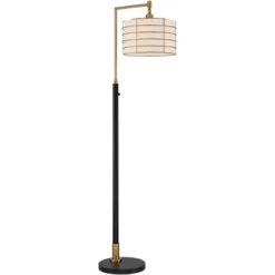 Possini Euro Design Modern Arc Floor Lamp 63 1/2" Tall Warm Gold Black Metal Cage Off-White Linen Shade For Living Room Reading 5 Possini Euro Design Modern Arc Floor Lamp 63 1/2" Tall Warm Gold Black Metal Cage Off-White Linen Shade For Living Room Reading -Target Lighting Store GUEST 2685c32e 1594 4b24 8970 cad0e363bc17