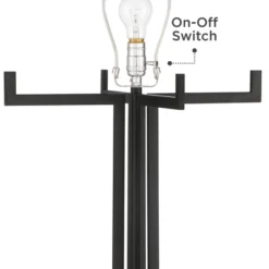 Possini Euro Design Madrid Modern Industrial Floor Lamp 64" Tall Matte Black Metal White Linen Hardback Drum Shade For Living Room Bedroom Office Home -Target Lighting Store GUEST 27cdcff6 0555 4b3e 9660 2968ac07a0ce