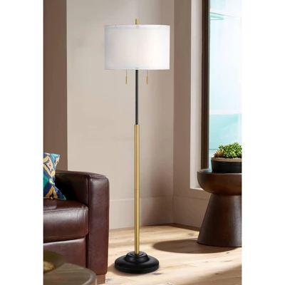Possini Euro Design Roxie Modern Floor Lamp Standing 65 1/2" Tall Brass Black Metal Sheer Linen Double Drum Shade for Living Room Bedroom Office House Possini Euro Design Roxie Modern Floor Lamp Standing 65 1/2" Tall Brass Black Metal Sheer Linen Double Drum Shade For Living Room Bedroom Office House -Target Lighting Store GUEST 27e7468d d119 4068 9a25 391f917b95b5