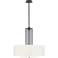 Possini Euro Design Sundry Semi Gloss Black Drum Pendant Chandelier 24" Wide Modern Double Shade 4-Light Fixture For Dining Room Foyer Kitchen Island -Target Lighting Store GUEST 27e81486 f3db 4192 b64a d18fef770ca4