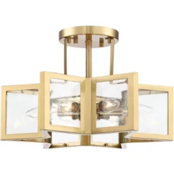 Possini Euro Design Casa Star Modern Ceiling Light Semi Flush Mount Fixture 16" Wide Warm Brass 6-Light Clear Glass For Bedroom Kitchen Living Room -Target Lighting Store GUEST 281e3c51 0dfc 428b bd45 c1cd5c0bcf24