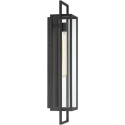 Possini Euro Design Jericho Modern Outdoor Wall Light Fixture Textured Black Steel 28" Clear Glass For Post Exterior Barn Deck House Porch Yard Patio -Target Lighting Store GUEST 28c6184f 38ae 4c64 99fc 935187dde775