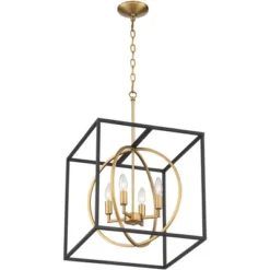 Possini Euro Design Black Warm Brass Cage Foyer Pendant Chandelier 16 1/2" Wide 4-Light Mid Century Modern For Dining Room House 3 Possini Euro Design Black Warm Brass Cage Foyer Pendant Chandelier 16 1/2" Wide 4-Light Mid Century Modern For Dining Room House -Target Lighting Store GUEST 28ea49df ca47 49e3 a1cf 824e7d8c91a0