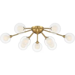 Possini Euro Design Spheres Modern Ceiling Light Flush Mount Fixture 28" Wide Warm Brass 9-Light LED Clear Globe Glass For Bedroom Kitchen Living Room -Target Lighting Store GUEST 2957955d 3b63 4c08 893b 20494deda68d