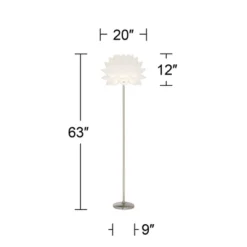 Possini Euro Design Modern Floor Lamp 63" Tall Brushed Steel White Orb Petal Flower Shade Dimmable For Living Room Reading Bedroom Office -Target Lighting Store GUEST 2bef62f7 9811 45b9 834d 976318cacb5f
