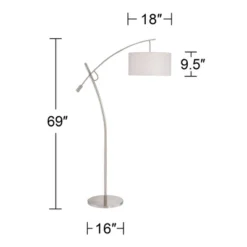 Possini Euro Design Raymond Modern 69" Tall Arc Floor Lamp With Smart Socket Raymond Nickel Adjustable Off-White Shade For Living Room -Target Lighting Store GUEST 2c19e526 ae87 4b4d 8739 8a44f2821a56