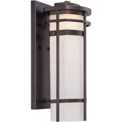 Possini Euro Design Theola Modern Outdoor Wall Light Fixture Bronze LED 16 1/4" Etched Glass Shade For Post Exterior Barn Deck House Porch Yard Patio -Target Lighting Store GUEST 2cf7930b f184 46e7 af00 169a88f8a51b
