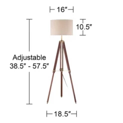 Possini Euro Design Serveyor Modern 57 1/2" Tall Tripod Floor Lamp Smart Socket Cherry Wood Brass Adjustable Beige Shade For Living Room -Target Lighting Store GUEST 32f46e7b 738e 47e4 bf67 5ad4a9f1e56d