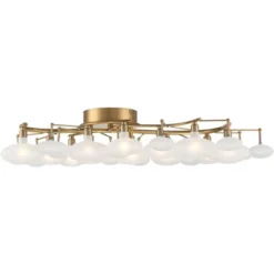 Possini Euro Design Lilypad Modern Ceiling Light Semi Flush Mount Fixture 30 1/4" Wide Warm Brass 12-Light Frosted Glass Shade For Bedroom Living Room -Target Lighting Store GUEST 33788483 ffe4 4301 86eb dd4cbc3b2b2c