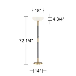 Possini Euro Design Modern Torchiere Floor Lamp Light Blaster LED 72.25" Tall Antique Brass And Matte Black Opal Glass For Living Room Bedroom -Target Lighting Store GUEST 33d3cc3d 06e9 42bb b86e e88f18ba922e