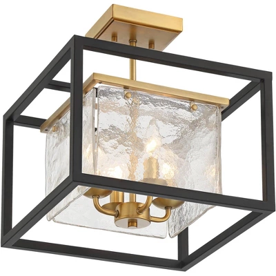 Possini Euro Design Liston Modern Ceiling Light Semi Flush Mount Fixture 14" Wide Black Brass 4-Light Ice Glass Panels for Bedroom Kitchen Living Room Possini Euro Design Liston Modern Ceiling Light Semi Flush Mount Fixture 14" Wide Black Brass 4-Light Ice Glass Panels For Bedroom Kitchen Living Room -Target Lighting Store GUEST 3652380e 68b9 4c64 908c 0a022ee464fe