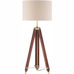 Possini Euro Design Serveyor Modern 57 1/2" Tall Tripod Floor Lamp Smart Socket Cherry Wood Brass Adjustable Beige Shade For Living Room -Target Lighting Store GUEST 38b1c3f2 5b8d 4ba5 8947 0896c5f5dd57