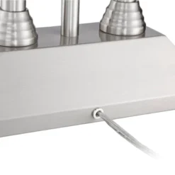 Possini Euro Design Dexter Modern Table Lamp 26" High Brushed Nickel With USB And AC Power Outlet In Base LED Reading Light White Shade For Home Desk -Target Lighting Store GUEST 3a8c872a a116 4033 b7b4 911a917e8042