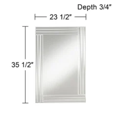 Possini Euro Design Sofija Rectangular Vanity Wall Mirror Modern Mirrored Glass Layered Frame 23 1/2" Wide For Bathroom Bedroom Living Room Entryway -Target Lighting Store GUEST 3b028cf5 4df6 4220 b9ba 56e4e6c7096a