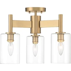 Possini Euro Design Lantico Modern Ceiling Light Semi Flush Mount Fixture 17" Wide Gold 3-Light Clear Glass For Bedroom Kitchen Living Room Hallway 4 Possini Euro Design Lantico Modern Ceiling Light Semi Flush Mount Fixture 17" Wide Gold 3-Light Clear Glass For Bedroom Kitchen Living Room Hallway -Target Lighting Store GUEST 3c78a798 cd4c 4ab6 8cfe 463618fe276f
