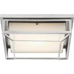 Possini Euro Design Radcliffe Modern Flush Mount Outdoor Ceiling Light Matte Nickel LED 4" Frosted Bonded Glass Damp Rated For Post Exterior Barn Deck -Target Lighting Store GUEST 3c996119 74dc 42c5 8695 7aa0960c779a
