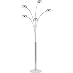 Possini Euro Design Modern Mid Century Arc Floor Lamp With USB Charging Port 5-Light 78" Tall Chrome Metal For Living Room Reading -Target Lighting Store GUEST 3d20d33d c638 449a a327 0b261ede3417