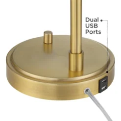 Possini Euro Design Possini Euro Vaile Desk Lamp With Dual USB Ports Warm Gold With Glass Shade -Target Lighting Store GUEST 3dcee422 11f0 4106 8742 1d96f0c2351b