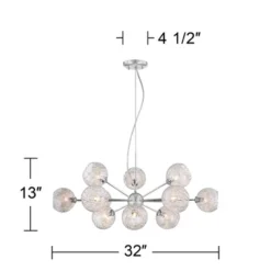 Possini Euro Design Wired Chrome Chandelier Lighting 32" Wide Modern Sputnik Art Glass 12-Light Fixture For Dining Room House Foyer Kitchen Island -Target Lighting Store GUEST 3e4511b2 ff9f 4a25 8034 0fa6dd553f11