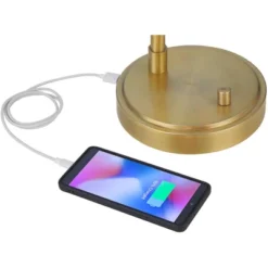 Possini Euro Design Possini Euro Vaile Desk Lamp With Dual USB Ports Warm Gold With Glass Shade -Target Lighting Store GUEST 3f24820b a9a9 4ea9 b204 a581d0345f94