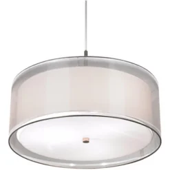 Possini Euro Design Brushed Nickel Pendant Chandelier 20" Wide Modern Organza Outer White Inner Shade 3-Light Fixture For Dining Room Kitchen Island -Target Lighting Store GUEST 3f4cea19 b9e1 4df0 b83c 275c574c8e8b