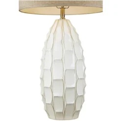 Possini Euro Design Cosgrove Modern Mid Century Table Lamp 32 3/4" Tall White Glazed Ceramic Beige Fabric Drum Shade For Bedroom Living Room Bedside -Target Lighting Store GUEST 4071ce30 3ef3 4f98 9390 6f7c7f7a79d4