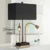 Possini Euro Design Griffin Modern Gooseneck Desk Lamp 31" Tall Gold With USB Charging Port Black Metal Rectangular Shade For Bedroom Living Room Kids -Target Lighting Store GUEST 42a67d7a 4b17 4e08 9d91 0c00812f1179